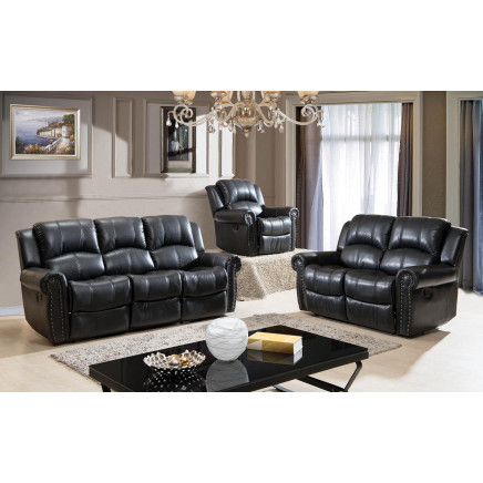 with Copper Nail Recliner Sofa Set (E-3707)