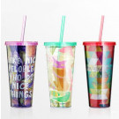 16oz Double Wall Acrylic Mug with Straw and Lid