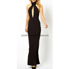2014 New Arrival Halterneck Party Front Opeing Maxi Dress