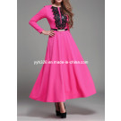 2014 Women Summer/Autumn Fashion Red Sexy Dress, Simple Dress Ladies Cotton Bohemian Long Dress