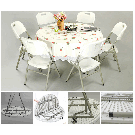 4 Foot Plastic Fold in Halfbanquet Dining Wedding Round Table