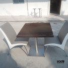 600*600mm Glacier White Square Solid Surface Table for Kfc