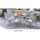 7 PCS Rattan Dining Modern Garden Leisure Patio Table for Outdoor