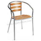 Aluminium Wood Outdoor Garden Patio Coffee Dining Set (JJ-AW05)