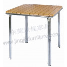 Aluminium Wood Square Patio Coffee Hotel Restaurant Table (JJ-TS13)