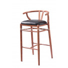 Aluminum Wood Appearance Armest Bar Chair