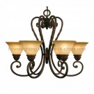 Archaized Bronze 6 Arm Glass Chandelier CH-850-5041x6