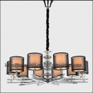 Black Modern Chandeleir Pendant Lamp with Fabric Shade