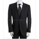 Black Tonal Pinstripe Wool Two-Button Suit with Flat Front Pants (PH-31)