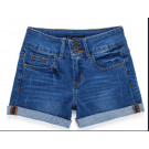 Blue Cloud Wash Hot Denim Shorts for Women