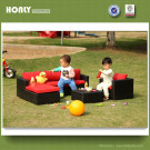 Childen's Outdoor Garden Rattan Sofa Set Sectional Rattan Sofa Set