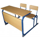 Connected Double School Desk and Chairs (MXZY-248)