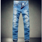 Crinkle Leisure Men Long Cotton Pocket Denim Jeans