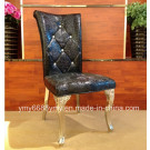Crystal Button Decorated Dining Banquet Chair