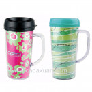 Customized Clear Outer Inserted Paper Advertisement Mug with Handle