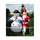 Customized Inflatable Snowman with Santa Claus Ornament (MIC-495)