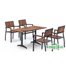 Dinner Hotel Wood Aluminium Dining Patio Outdoor Garden Set (JT-503)