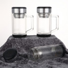 Double Wall Glass Water Bottle with Handle