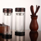 Double Wall Glass Water Bottle with Tea Infuser