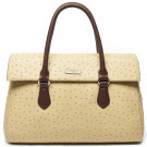 Fashion Eropean Camel Ostrich Embossed Leather Handbags
