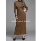 Fashion Women Wool Round Neck Long Dress, Sexy Package Hip Skirt, Women Dress, Ladies Dress