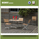 Folding Teak Garden Furniture Iron Frame Table Chairs Set