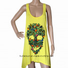 Girl Fashion Skull Printed with Hand Embroidered T-Shirt (HT7104)