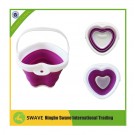 Heart Shape Colorful Plastic Foldable Bucket/Plastic Bucket