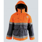 Hi-Vis Safety Reflective Zip Hooded Jacket with Pocket