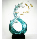 Hotel Decoration, Middle Size Blue Sea Wave Sculpture