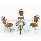 Iron Frame Cane Outdoor Garden Dining Bistro Restaurant Furniture (JJ-S468&516)