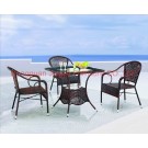Iron Frame Rattan Garden Dining Leisure Table (JJ-S438&570)