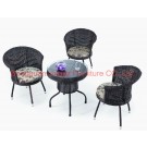 Iron Frame Rattan Garden Dining Leisure Table (JJ-S448)