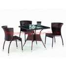 Iron Frame Rattan Outdoor Garden Dining Set (JJ-S477&573)