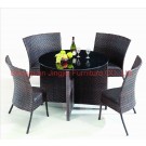 Iron Rattan Leisure Coffee Lounge Bistro Restaurant Table and Chair (JJ-S463)