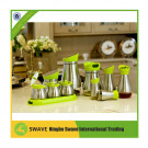 Kitchenware 10 PCS Set Storage Jar Sale and Pepper Bottle Oil and Vinegar Bottle Glass Spice Jar Y95155