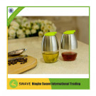 Kitchenware 2 Piece Set Oil & Vinegar Bottle Cruet Glass Bottle Stainless Steel Mug for Kitchen Supply Y95171
