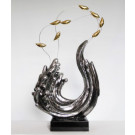 Large Silver Sea Wave Sculpture, Abstract Sculpture