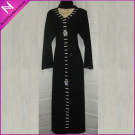 Latest Fashion Stylish Muslim Black Women Long Dress Evening Abaya Dress
