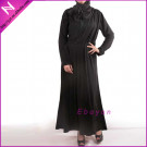 Latest Pleats Black Dubai Abaya