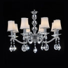 Modern Die-Casting Aluminium Crystal Chanelier Lamp with Glass Shades