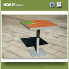 Modern Teak Wood Metal Table Outdoor Furniture Square Coffee Table