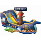 New Design Inflatable Slide in Pirate Ship Shape with Undersea Theme (JW0311)