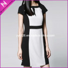 New Fashion Girls Classic Contrast Color Slim Short Dress