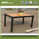 Outdoor Aluminum Square Dining Table Kd Garden Wooden Furniture Table