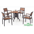 Outdoor Solid Wood Aluminium Patio Table Dinner Hotel Set (JT-502)