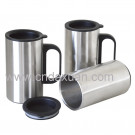 Popular Customized Double Wall Stainless Steel Auto Mug with Lid and Handle