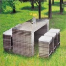 Powder Coated Aluminum Frame PE Rattan Bar Sets
