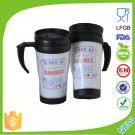 Promotional Colorful Cute Double Wall Plastic Mug with Handle Dn-122b
