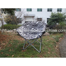 Relaxed Folding Camping Moon Chair with Zebera Fabric